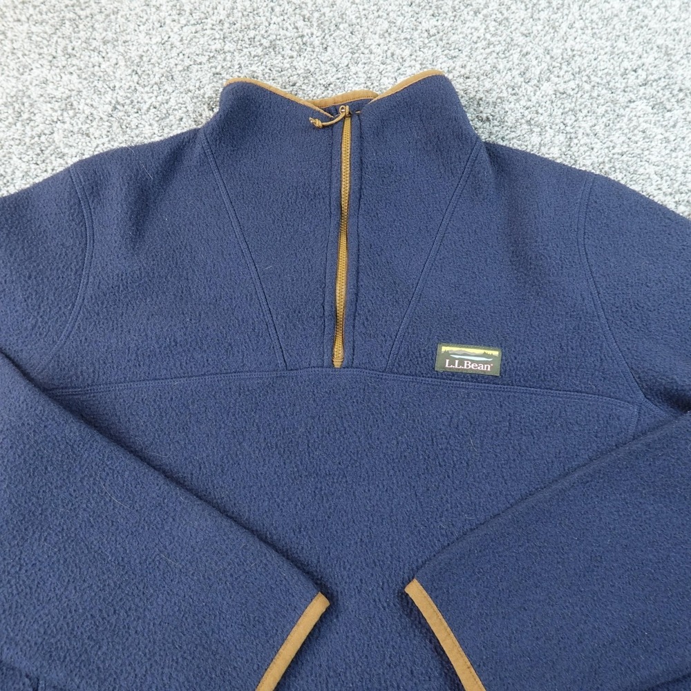 LL Bean Sweater‎ Mens M Blue Katahdin Fleece 1/4 Zip Pullover Sweatshirt Outdoor